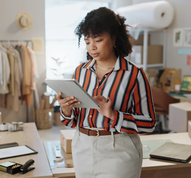 woman working at office